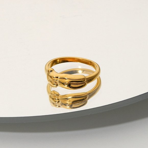 Woman's Body Gold Band Ring - Picture 2 of 3